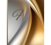 Letter Notebook/Journal by Miscellanea: Gold & Silver Elegant Design with Initial F