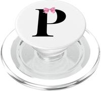 Letter P Coquette Monogram With Pink Bow Initial Name PopSockets PopGrip per MagSafe