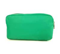 Letter Patch Custom Travel Cosmetic Bag Personalized Nylon Pouch Toiletry Chenille Makeup Toiletries Girl Perfetto per mantenere lozioni, ombretti(Green,M)