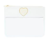 Letter Patches Transparent PVC Cosmetic Bag Clear Travel Make Up Pouches Snacks Bag Organizer(White,S)