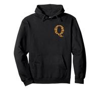 Letter Q First Name Monogram Initial Leopard Print Felpa con Cappuccio
