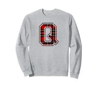 Letter Q First Name Monogram Initial Tartan Print Felpa