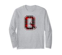 Letter Q First Name Monogram Initial Tartan Print Maglia a Manica