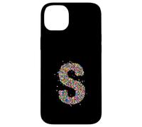 Letter S Candy Rainbow Sprinkles Monogram Style Custodia per iPhone 14 Plus