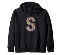 Letter S Candy Rainbow Sprinkles Monogram Style Felpa con Cappuccio