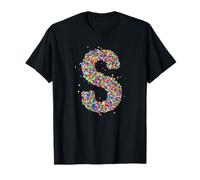 Letter S Candy Rainbow Sprinkles Monogram Style Maglietta