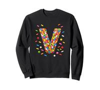 Letter V Candy Rainbow Sprinkles Monogram Men, Women, Kids Felpa