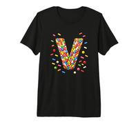 Letter V Candy Rainbow Sprinkles Monogram Men, Women, Kids Maglietta Premium