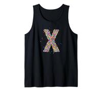 Letter X Candy Rainbow Sprinkles Monogram Style Canotta