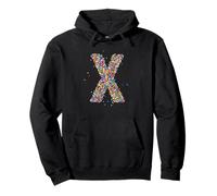 Letter X Candy Rainbow Sprinkles Monogram Style Felpa con Cappuccio