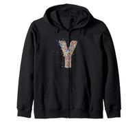 Letter Y Candy Rainbow Sprinkles Monogram Style Felpa con Cappuccio