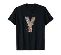 Letter Y Candy Rainbow Sprinkles Monogram Style Maglietta