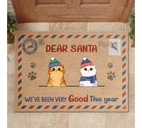 Lettera A Babbo Natale - Caro Babbo Natale, Siamo Stati Molto Bravi Quest'Anno - Gatto Personalizzato Tappeto Ingresso Casa Antisporco Tappeti D'Ingresso Divertenti Tappetino Da Bagno 40X60Cm