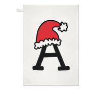 Lettera A Cappello Natalizio Strofinaccio Piatto Panno Divertente Red Babbo Kids