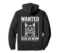 Lettera a Spina Gatto Wanted Dead or Meow Felpa con Cappuccio
