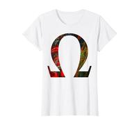 Lettera Alfa Omega Alfabeto Greco Maglietta, Donna, Bianco, 3XL