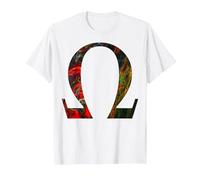 Lettera Alfa Omega Alfabeto Greco Maglietta, Uomo, Bianco, 3XL