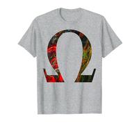 Lettera Alfa Omega Alfabeto Greco Maglietta, Uomo, Grigio Melange, L