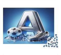 Lettera Alfabeto A Puzzle 1000 Pezzi Puzzle per Adulti Tema Calcio Gioco di Puzzle 1000 Pezzi Carta Relax Famiglia Decorazione Regalo 70x50cm/1000pcs