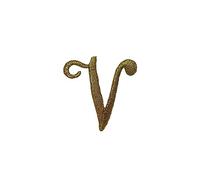 Lettera Alfabeto Iniziali Termoadesiva Ricamo Punto Pieno Corsivo Oro Lurex Alta 25 Mm