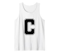 Lettera C Big Bold Capital Varsity Alphabet Monogram Canotta