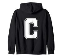 Lettera C Big Bold Capital Varsity Alphabet Monogram Felpa con Cappuccio