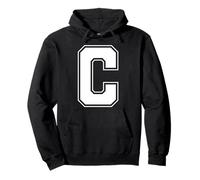 Lettera C Big Bold Capital Varsity Alphabet Monogram Felpa con Cappuccio