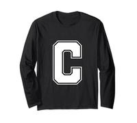 Lettera C Big Bold Capital Varsity Alphabet Monogram Maglia a Manica