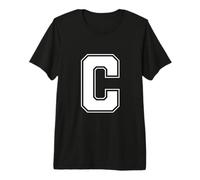 Lettera C Big Bold Capital Varsity Alphabet Monogram Maglietta Premium