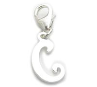 Lettera C iniziale charm in argento sterling su clip da 9 mm .925 x1