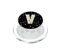Lettera Celeste V Sole Luna Vintage Alfabeto PopSockets PopGrip per MagSafe