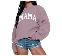 Lettera Country Felpe per le donne Grafica Carino Girocollo Top Manica Lunga Autunno Vestiti 2025 Cartoon Comfort Loose Fit Y2K Ladies Teen Felpe Trendy Fashion Workou Sottile, Viola, 5XL