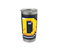 Lettera D Pixel Art Retro Gaming Graphic Bicchiere termico in acciaio inox doppia parete