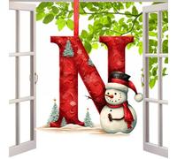 Lettera da appendere all'albero di neve - 26 lettere ornamenti natalizi, iniziale pupazzo di neve di Natale per decorazioni per alberi, decorazioni natalizie con 26 lettere, lettere di Natale dalla A