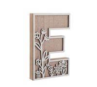 Lettera Decorativa in Legno Beige, Elegante, Pronta da Esporre per Studio | Incisa, Resiste a Usura e Invecchiamento, per Casa e Aree Studio, Aiuta L'apprendimento Alfabetico