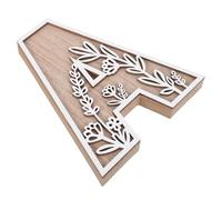 Lettera Decorativa in Legno Beige per Parete, 4,96x3,31
