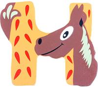 Lettera decorativa per nomi bambini nella stanzetta con animali lettera H