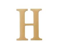 Lettera dell'alfabeto digitale per porta, 1 pezzo inglese autoadesivo in ottone, 46 mm, lettere dorate dalla A alla Z, numero civico, fai da te per la casa e la camera d'albergo (Lettera H)