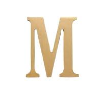 Lettera dell'alfabeto digitale per porta, 1 pezzo inglese autoadesivo in ottone, 46 mm, lettere dorate dalla A alla Z, numero civico, fai da te per la casa e la camera d'albergo (Lettera M)