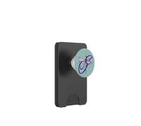 Lettera dell'alfabeto viola I iniziale con libellula su sfondo blu PopSockets PopWallet per MagSafe
