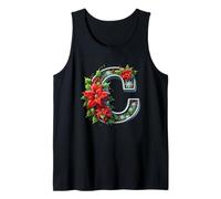 Lettera di Natale C Poinsettia Holly Design Canotta