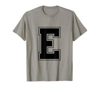Lettera E Big Bold Capital Varsity Alphabet Monogram Maglietta