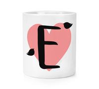 Lettera E Cuore Alfabeto Trucco Pennello Matita Pentola - Valentines Giorno Love