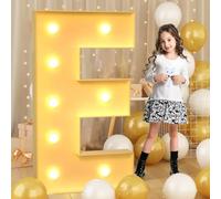 Lettera E gigante, 120 cm, con luce a LED, per San Valentino, compleanno, Natale, Capodanno