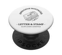 Lettera e timbro analogico nostalgia (grafica) PopSockets PopGrip Adesivo