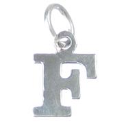 Lettera F Charm iniziale in argento sterling .925 x 1 Charms con lettere stile 6