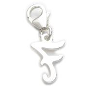 Lettera F iniziale charm in argento sterling su clip da 9 mm .925 x1