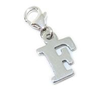 Lettera F iniziale charm in argento sterling sulla clip di aragosta .925 x 1 let