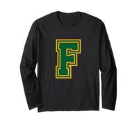 Lettera F Monogram Verde Giallo Iniziale Maglia a Manica