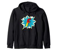 Lettera F Supereroe Nome Comico Retro Costume Felpa con Cappuccio